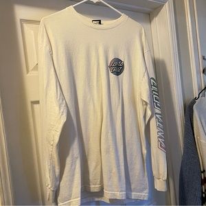 White Santa Cruz long sleeve size large. Fits loose and big.